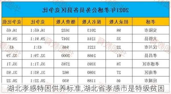 湖北孝感特困供养标准,湖北省孝感市是特级贫困