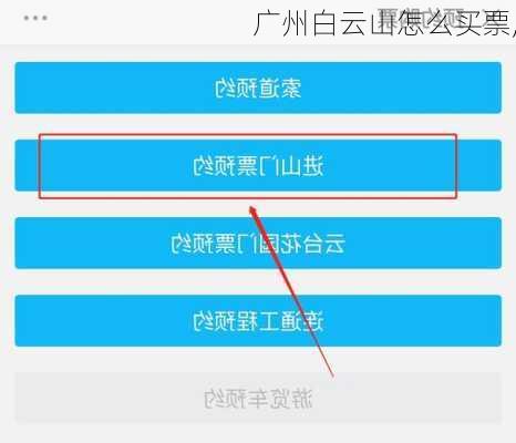 广州白云山怎么买票,