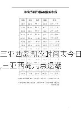 三亚西岛潮汐时间表今日,三亚西岛几点退潮