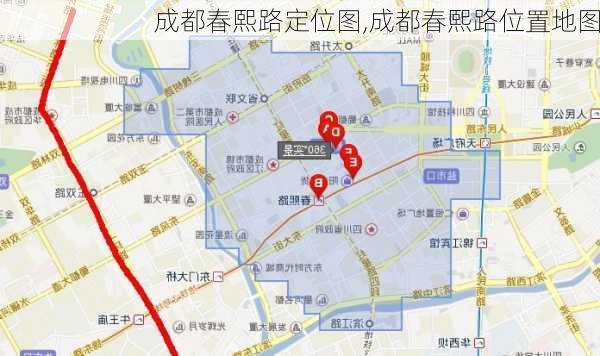 成都春熙路定位图,成都春熙路位置地图