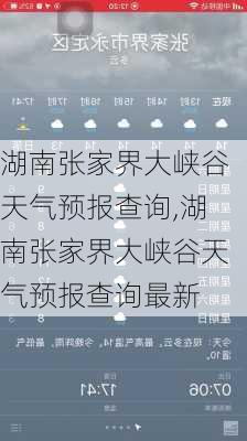 湖南张家界大峡谷天气预报查询,湖南张家界大峡谷天气预报查询最新