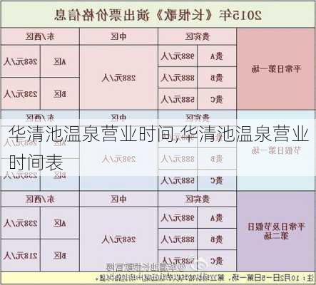 华清池温泉营业时间,华清池温泉营业时间表