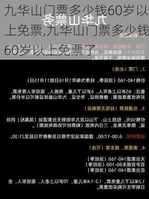 九华山门票多少钱60岁以上免票,九华山门票多少钱60岁以上免票了