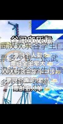 武汉欢乐谷学生门票多少钱一张,武汉欢乐谷学生门票多少钱一张啊