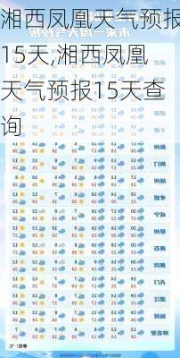 湘西凤凰天气预报15天,湘西凤凰天气预报15天查询