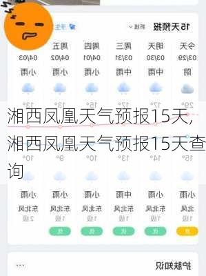 湘西凤凰天气预报15天,湘西凤凰天气预报15天查询