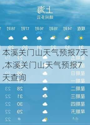 本溪关门山天气预报7天,本溪关门山天气预报7天查询