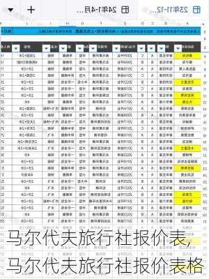 马尔代夫旅行社报价表,马尔代夫旅行社报价表格