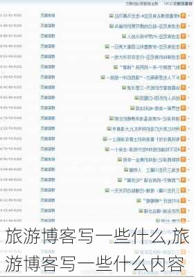 旅游博客写一些什么,旅游博客写一些什么内容